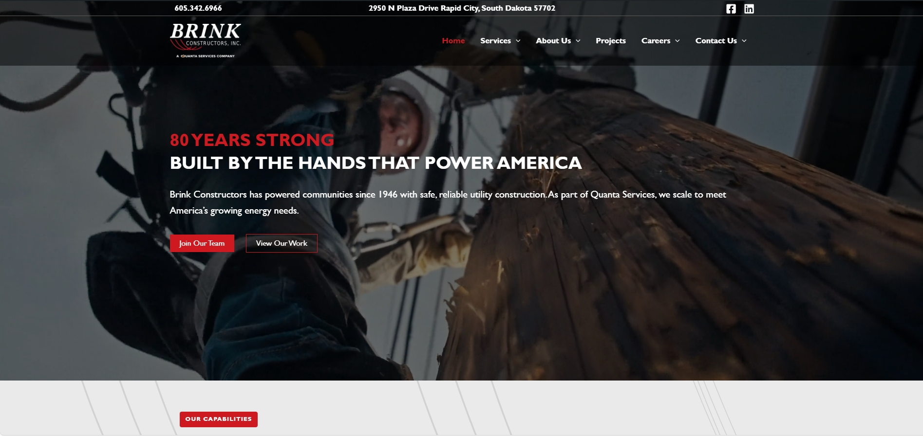 Screenshot of Brink Homepage